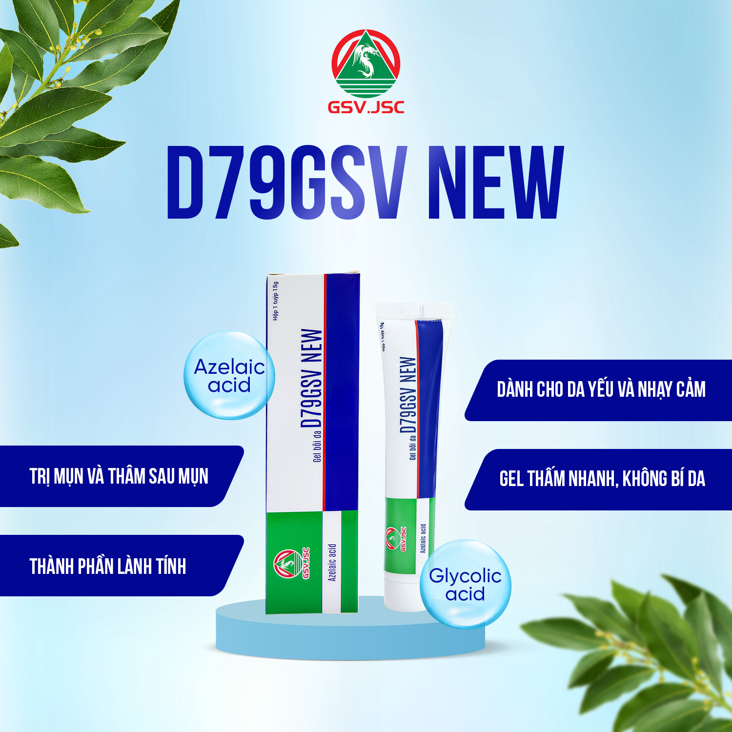 D79GSV New – Gel bôi da hỗ trợ trị mụn, giảm thâm an toàn